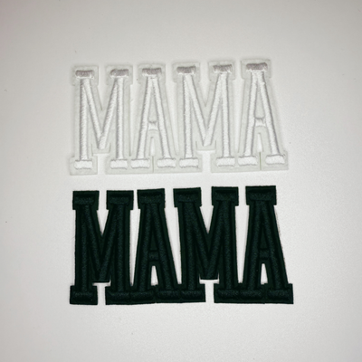 4" MAMA in WHITE or BLACK -  3D Embroidered Hat Patch
