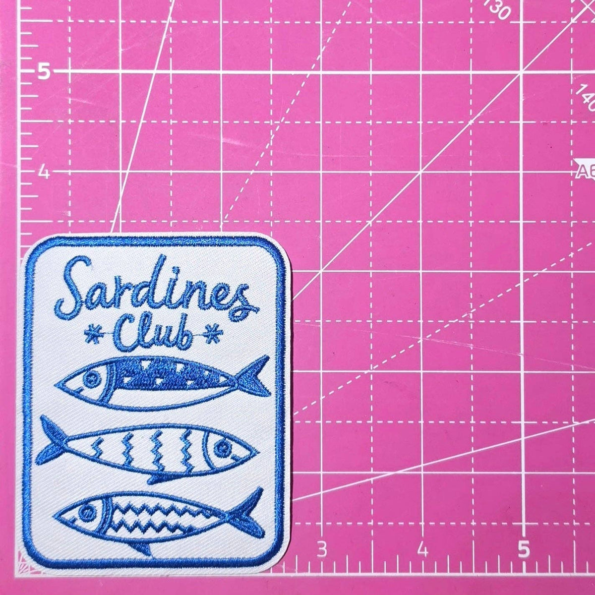 Sardines Club Fish Embroidery Iron On Patch