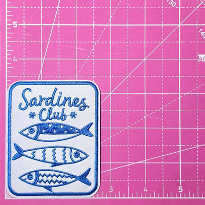 Sardines Club Fish Embroidery Iron On Patch