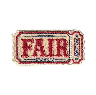 Fair Ticket Admit One State County Embroidered Iron on Patch