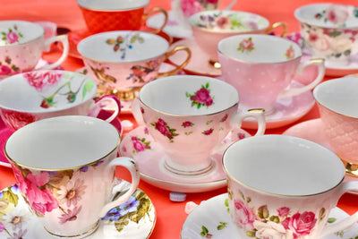 Mismatched teacups for Autumn Tea party, Event Planner
