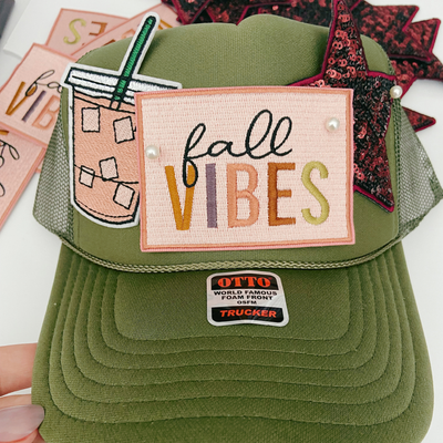 4" Fall Vibes -  Embroidered Hat Patch