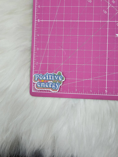 'Positive Energy' Floral Pastel Embroidery Iron On Patch