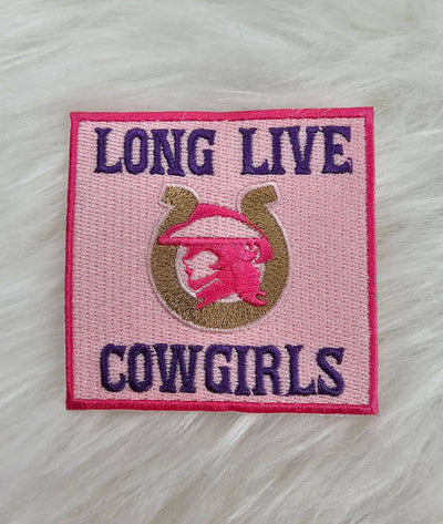 'Long Live Cowgirls' Embroidery Iron On Patch