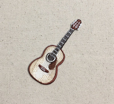 Acoustic Guitar - Natural/Brown - Music - Iron on Patch