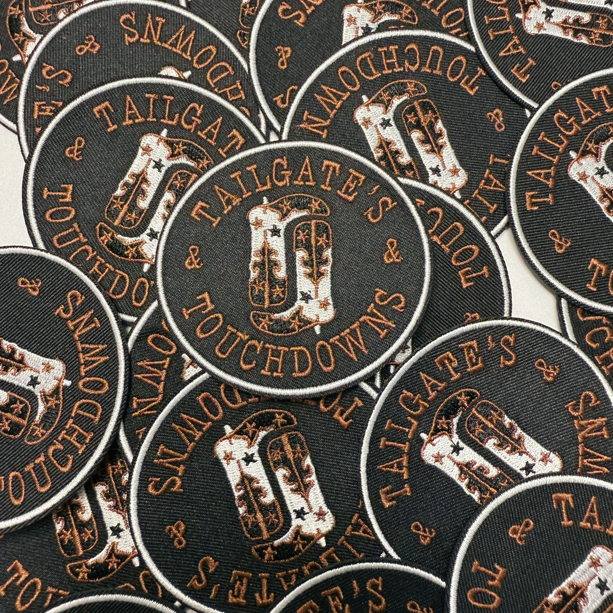 3" Tailgates & touchdowns -  Embroidered Hat Patch