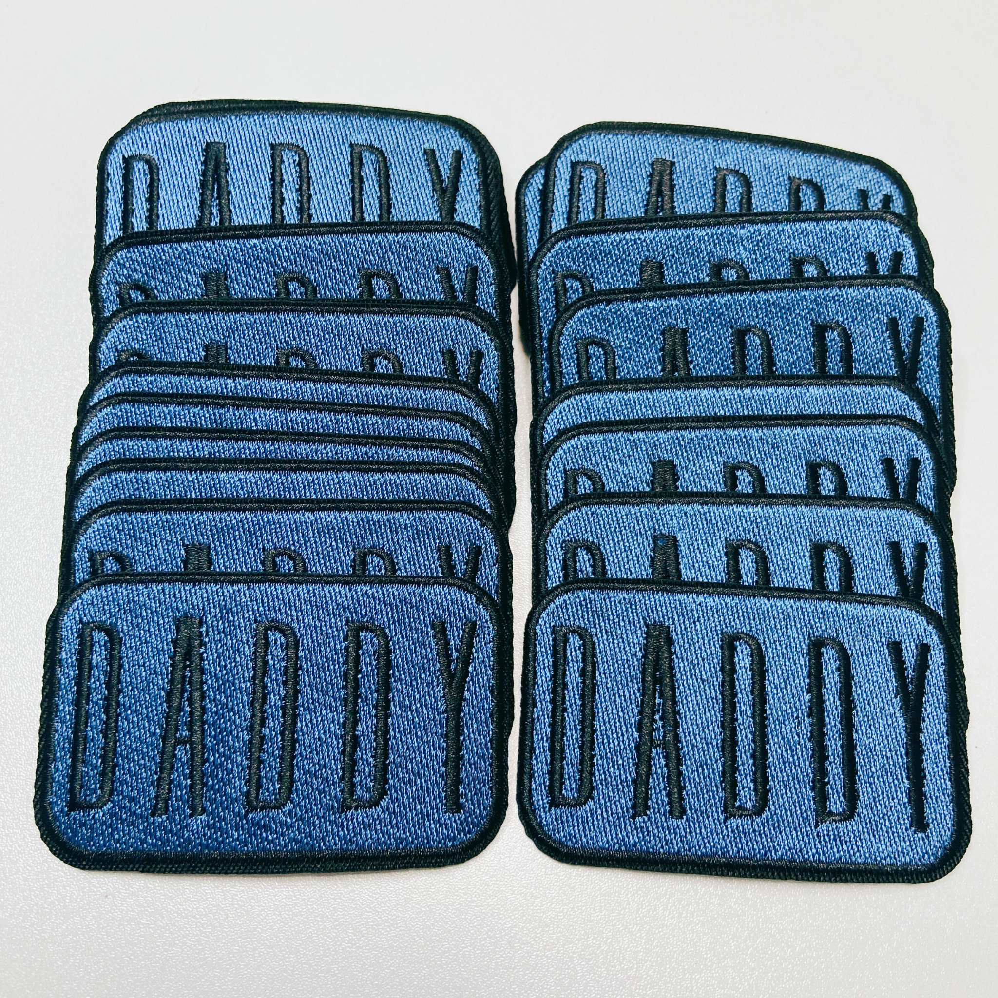 3" DADDY in Blue & BLACK-  Embroidered Hat Patch (NEW)