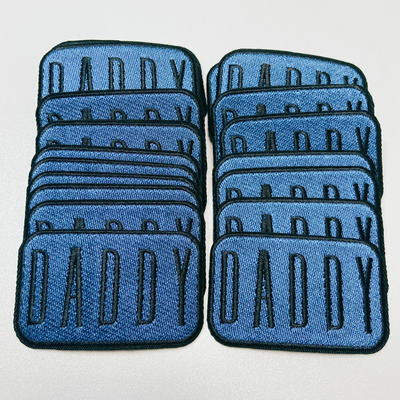 3" DADDY in Blue & BLACK-  Embroidered Hat Patch (NEW)