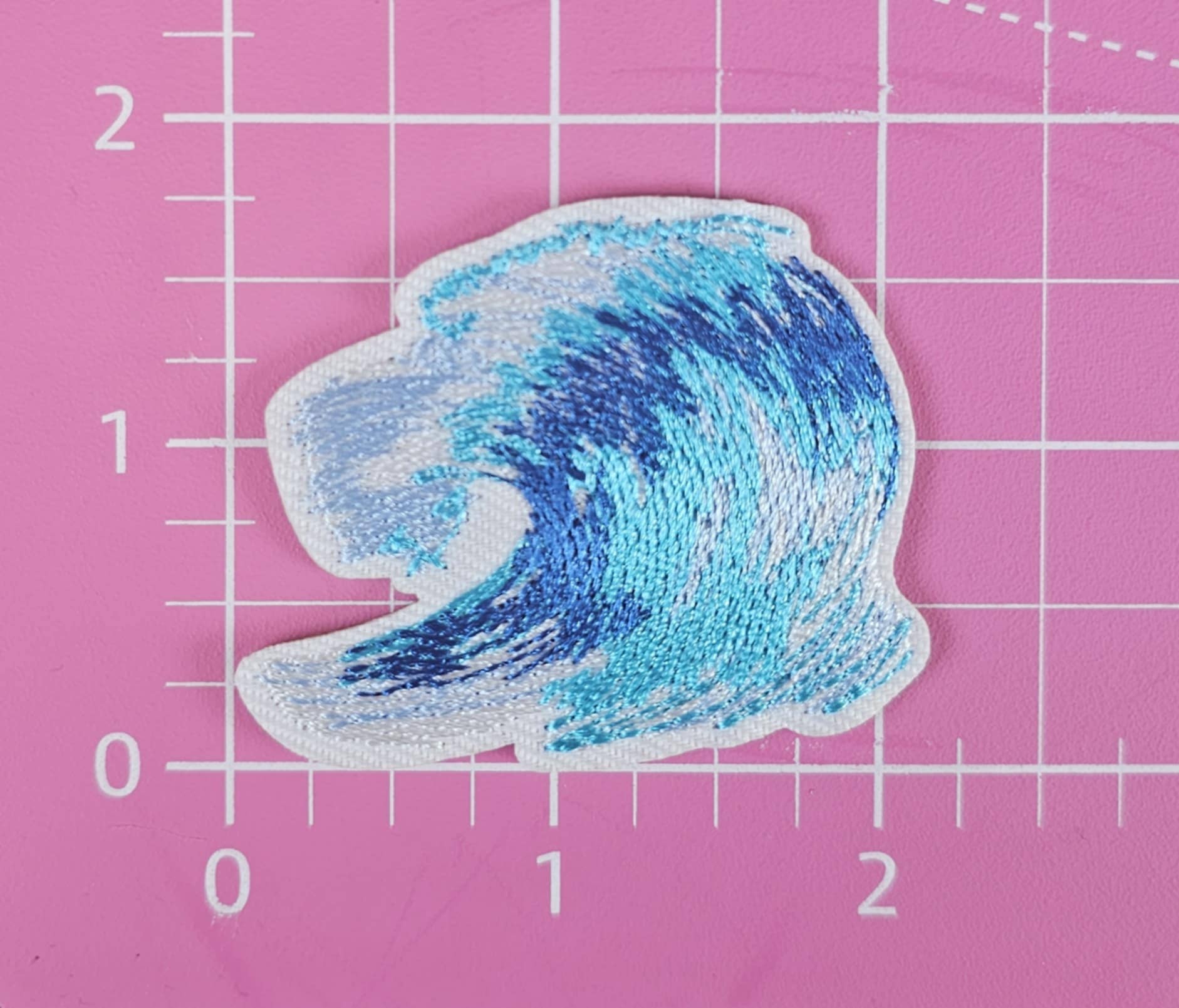 Blue Wave Coastal Water Embroidery Iron On Patch
