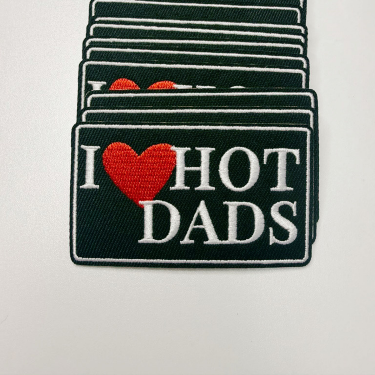 3" I heart HOT DADS  -  Embroidered Hat Patch