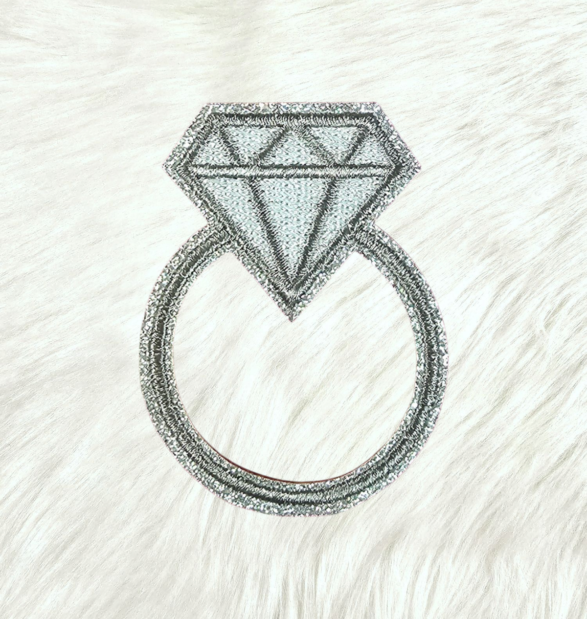 Diamond Wedding Engagement Ring Embroidery Iron On Patch