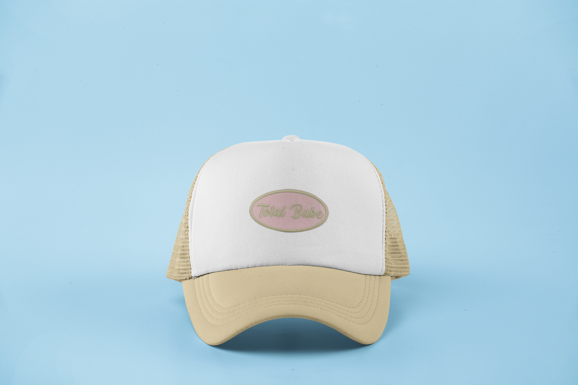 Total Babe in Oval, Pink, Hat Bar Embroidered Iron on Patch