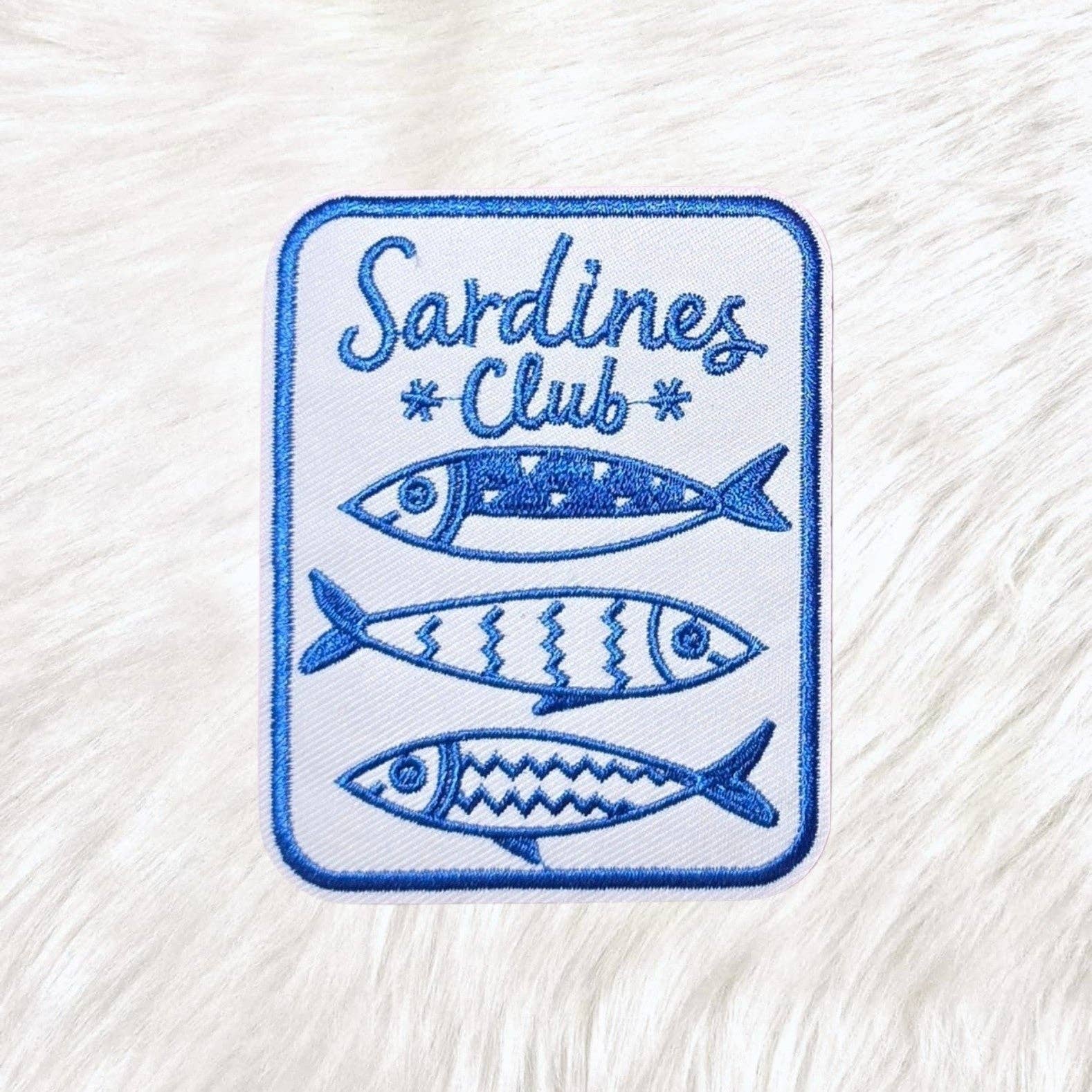 Sardines Club Fish Embroidery Iron On Patch