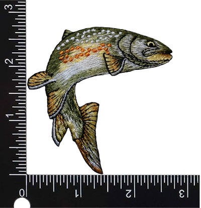 Golden Trout, Realistic, Fin Down, Fishing, Iron on Patch
