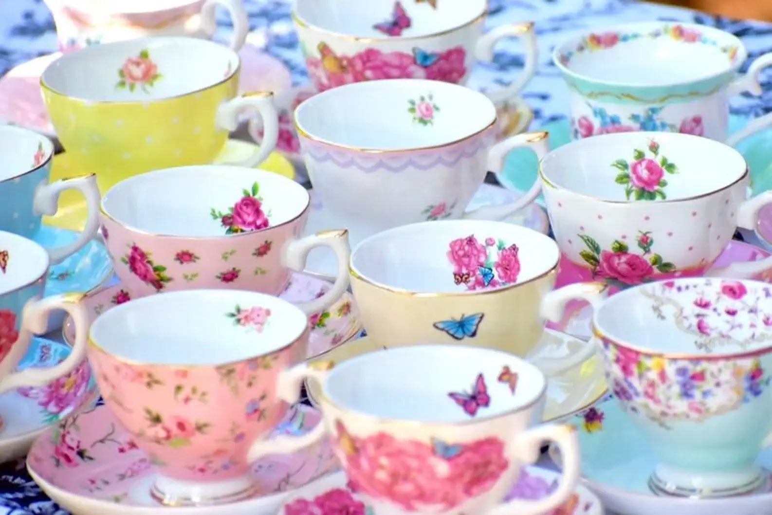 Mismatched teacups for Tea party, Catering, Celebrations