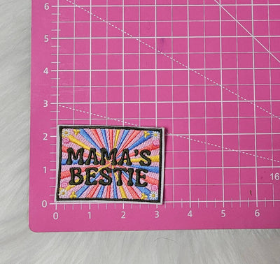 Retro Mama Floral Patch, Mama's Bestie Patch, Mommy and Me Embroidery On Patches