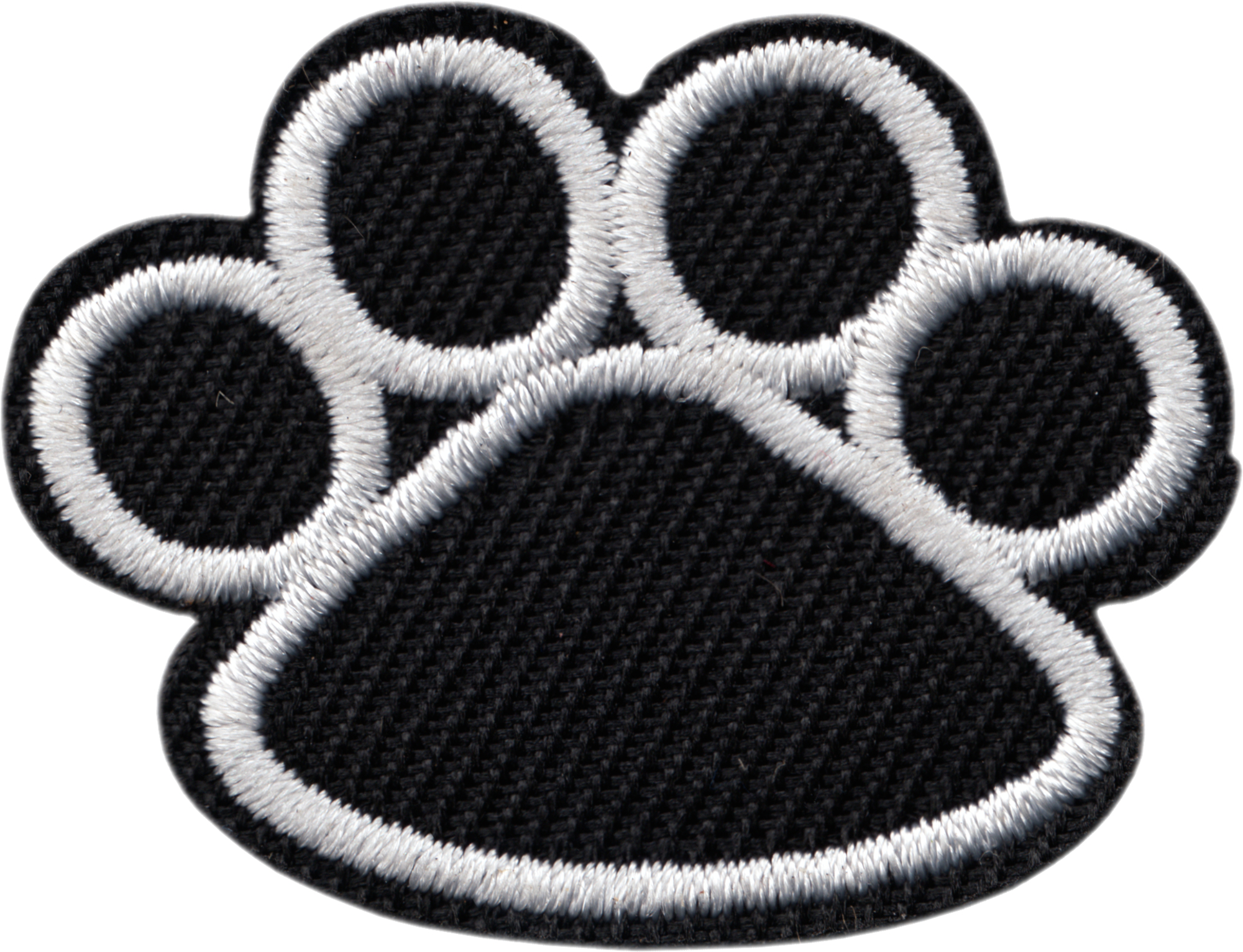 Patch - Dog - Black Paw Print With White Border