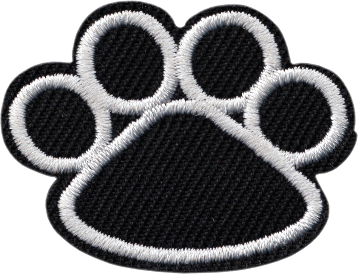 Patch - Dog - Black Paw Print With White Border