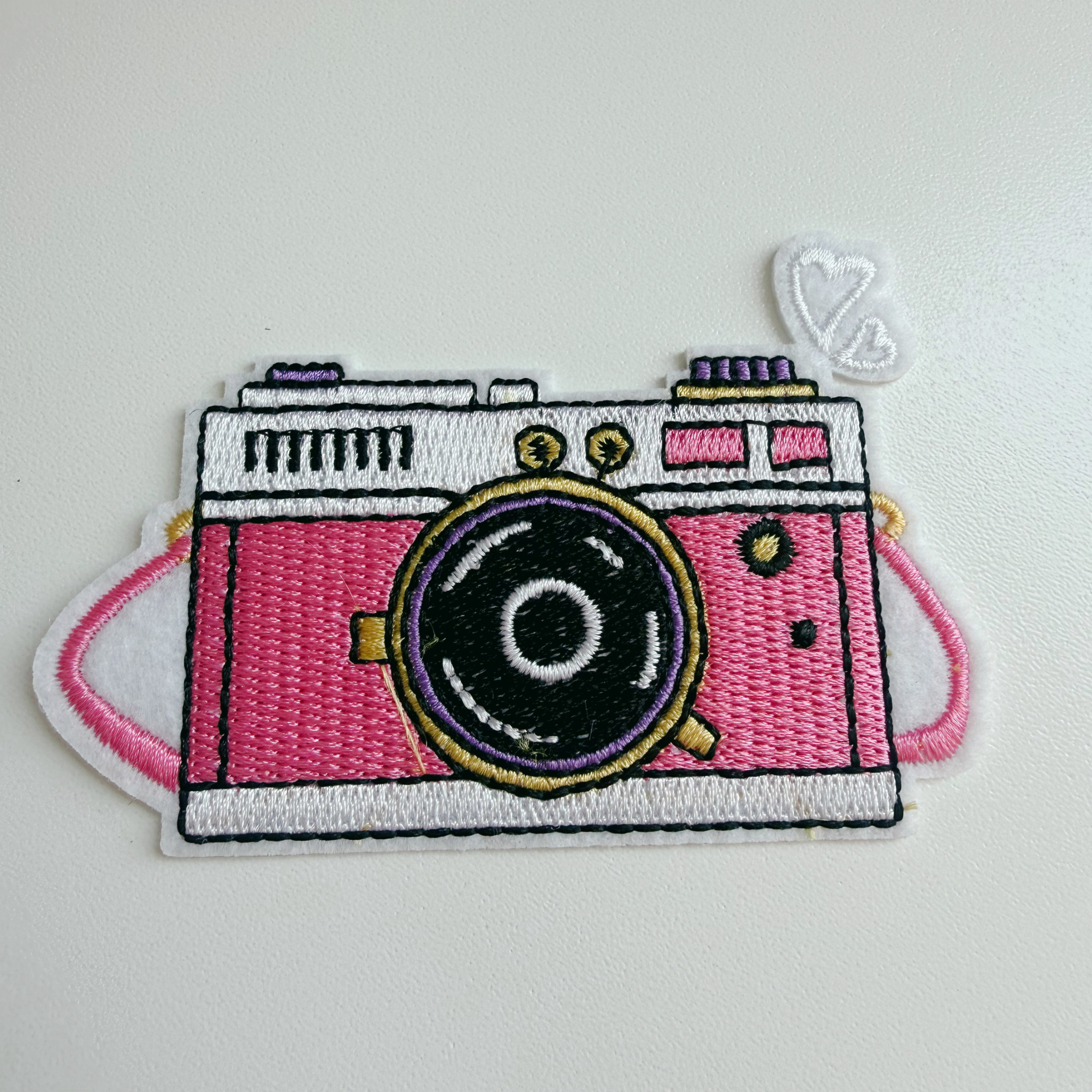 3" Camera in Pink -  Embroidered Hat Patch