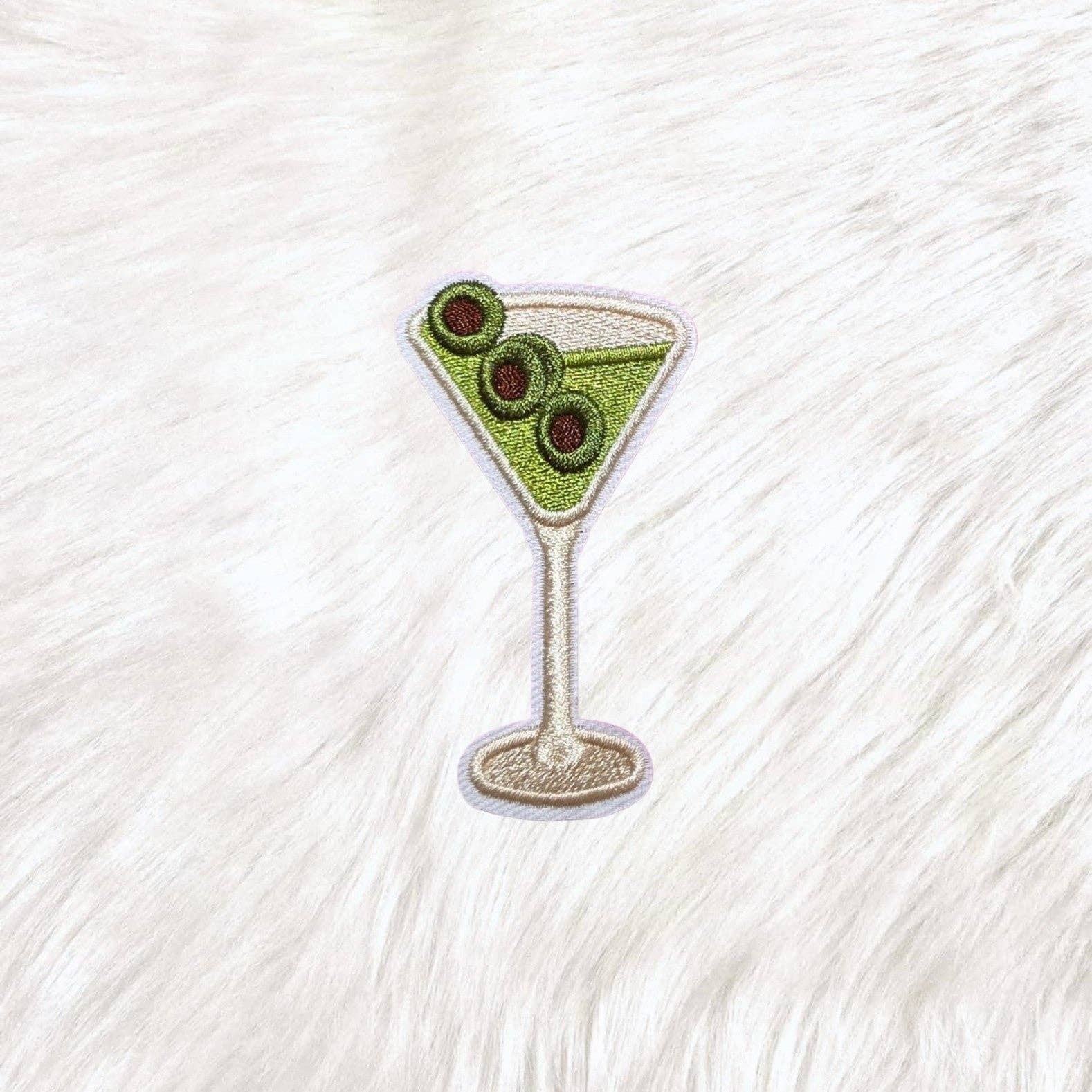 Dirty Martini Olive Embroidery Iron On Patch