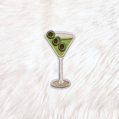 Dirty Martini Olive Embroidery Iron On Patch