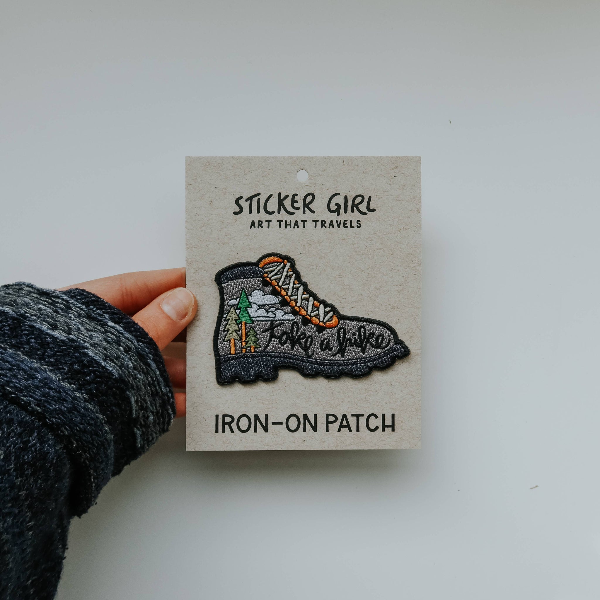 Hiking Boot Embroidered Iron On Patch