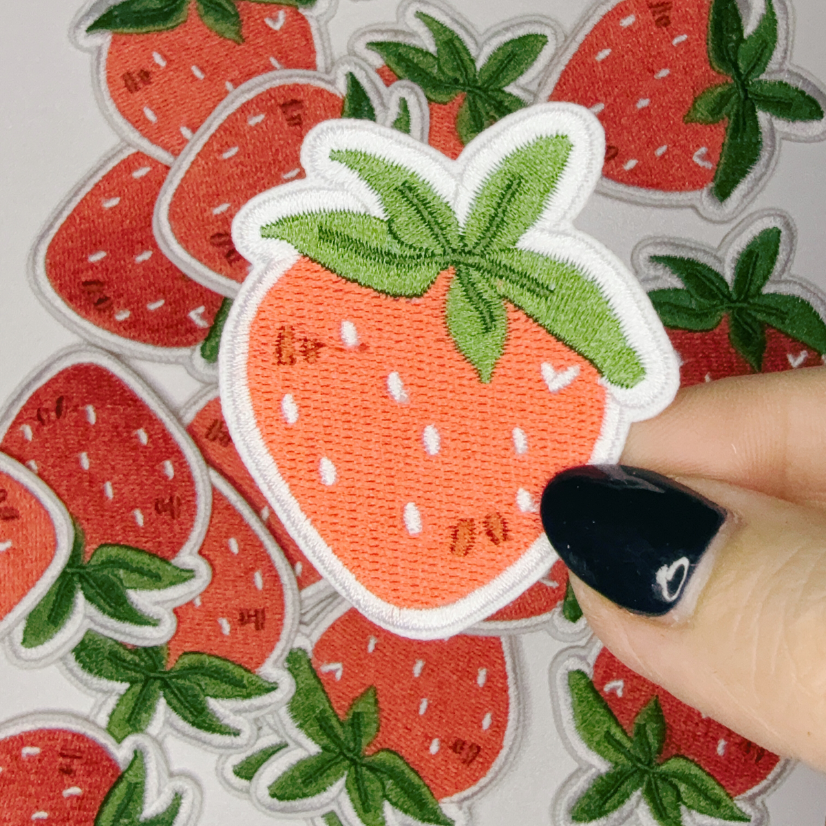 2" Strawberry - Embroidered Hat Patch