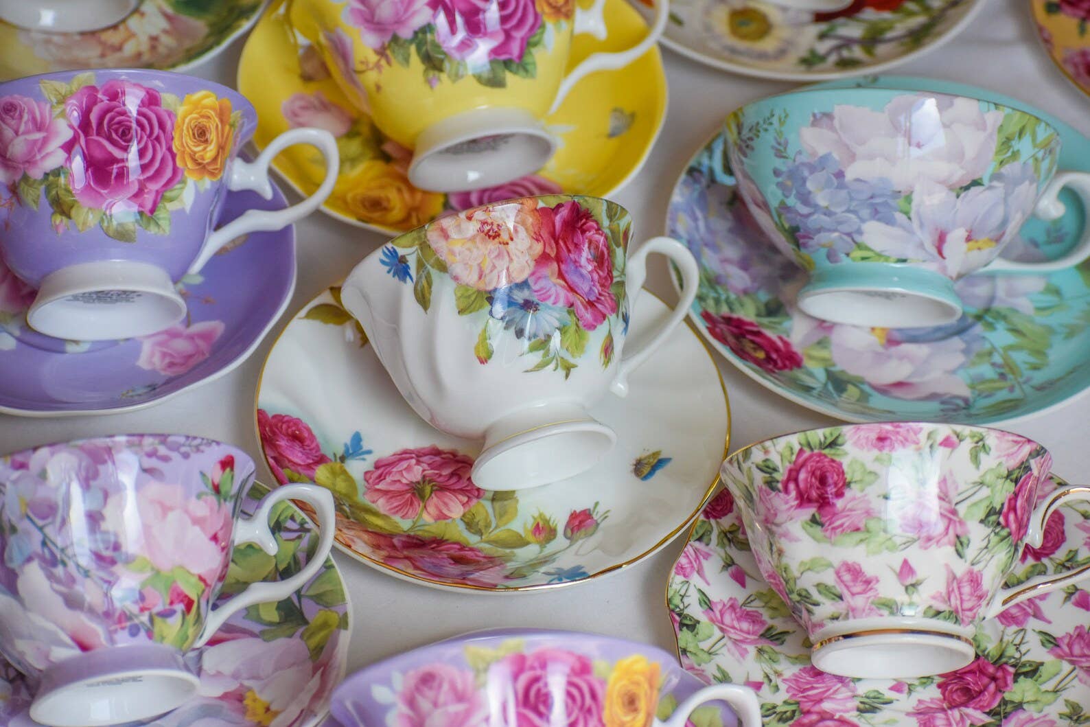 Mismatched teacups for Tea party, Catering, Celebrations