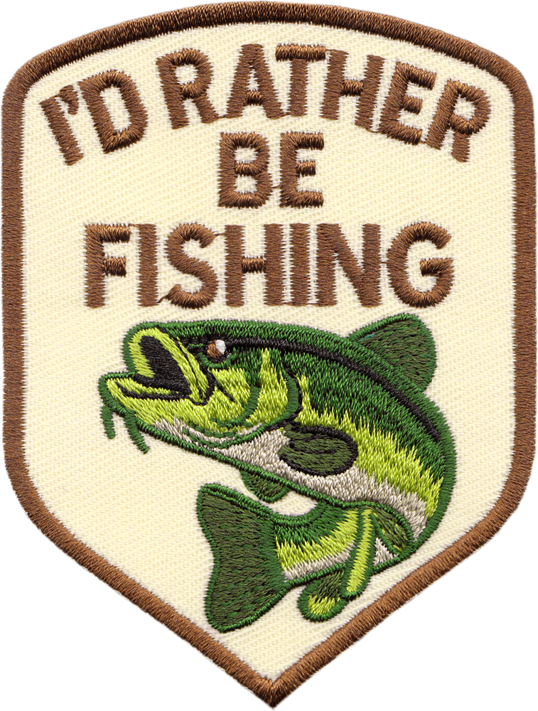 Patch - "I'd Rather Be Fishing" - With Large-Mouthed Bass