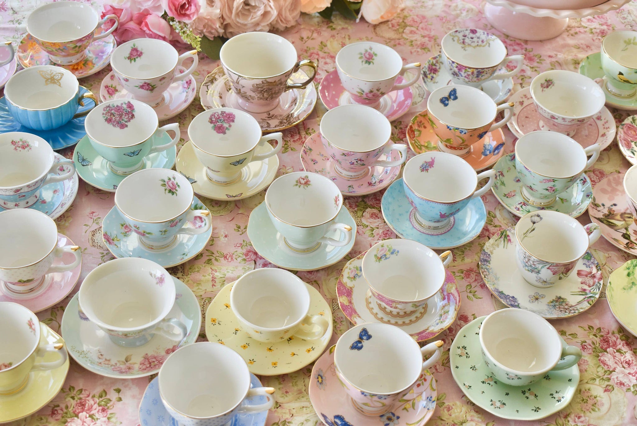 Mismatched teacups for Tea party, Catering, Event Planner 