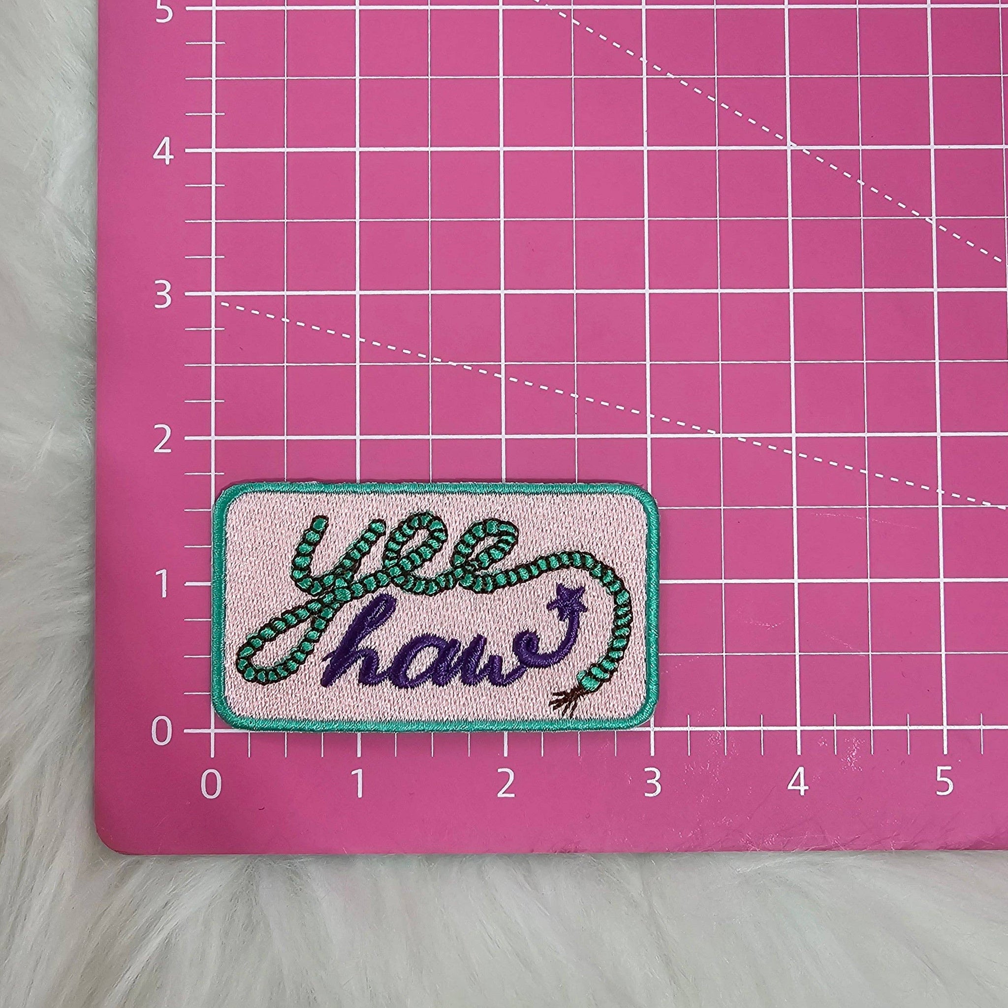 'Yeehaw' Turquoise Rope Western Embroidery Iron On Patch