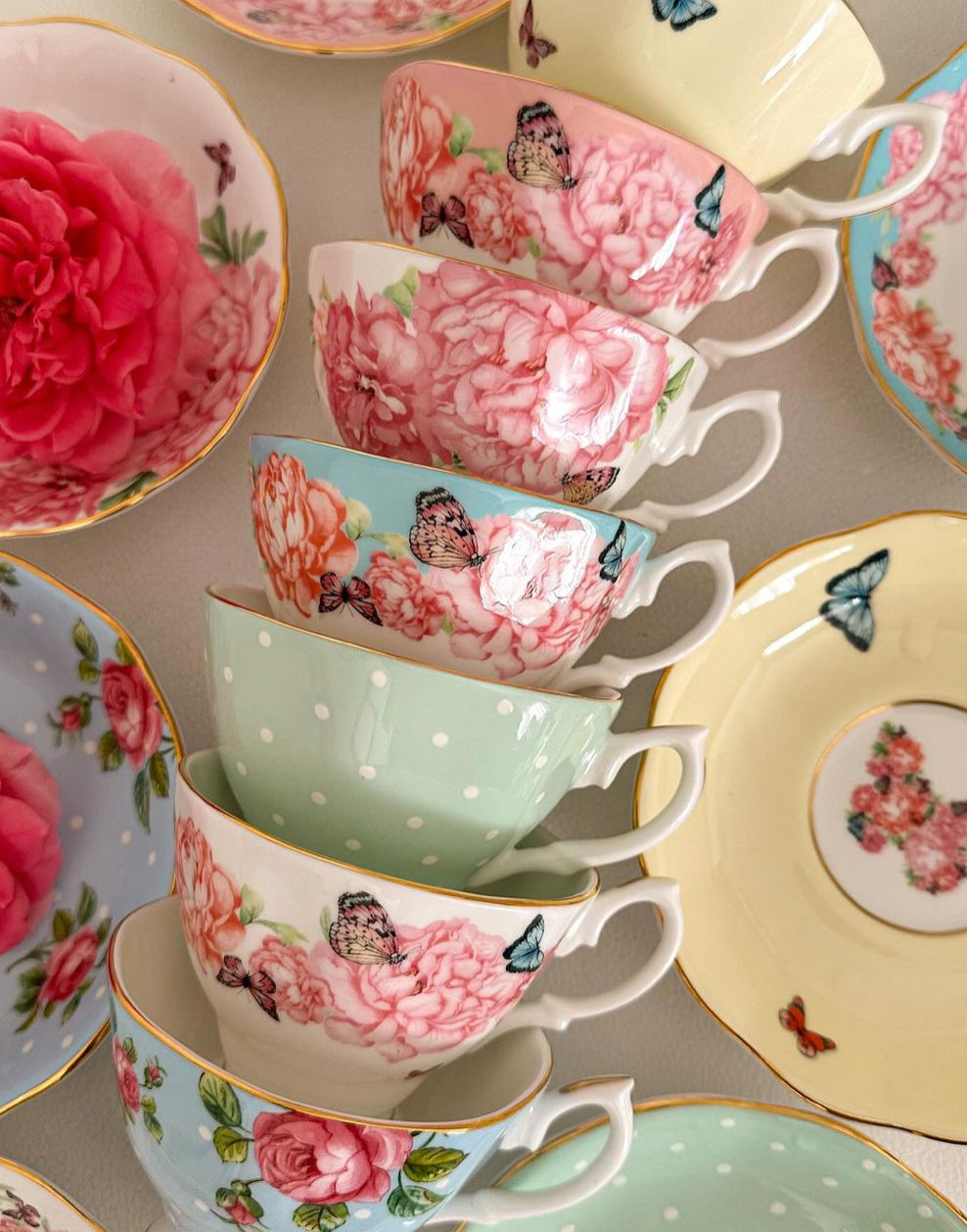 Mix and Match teacups for Tea party, Catering, Event Planner