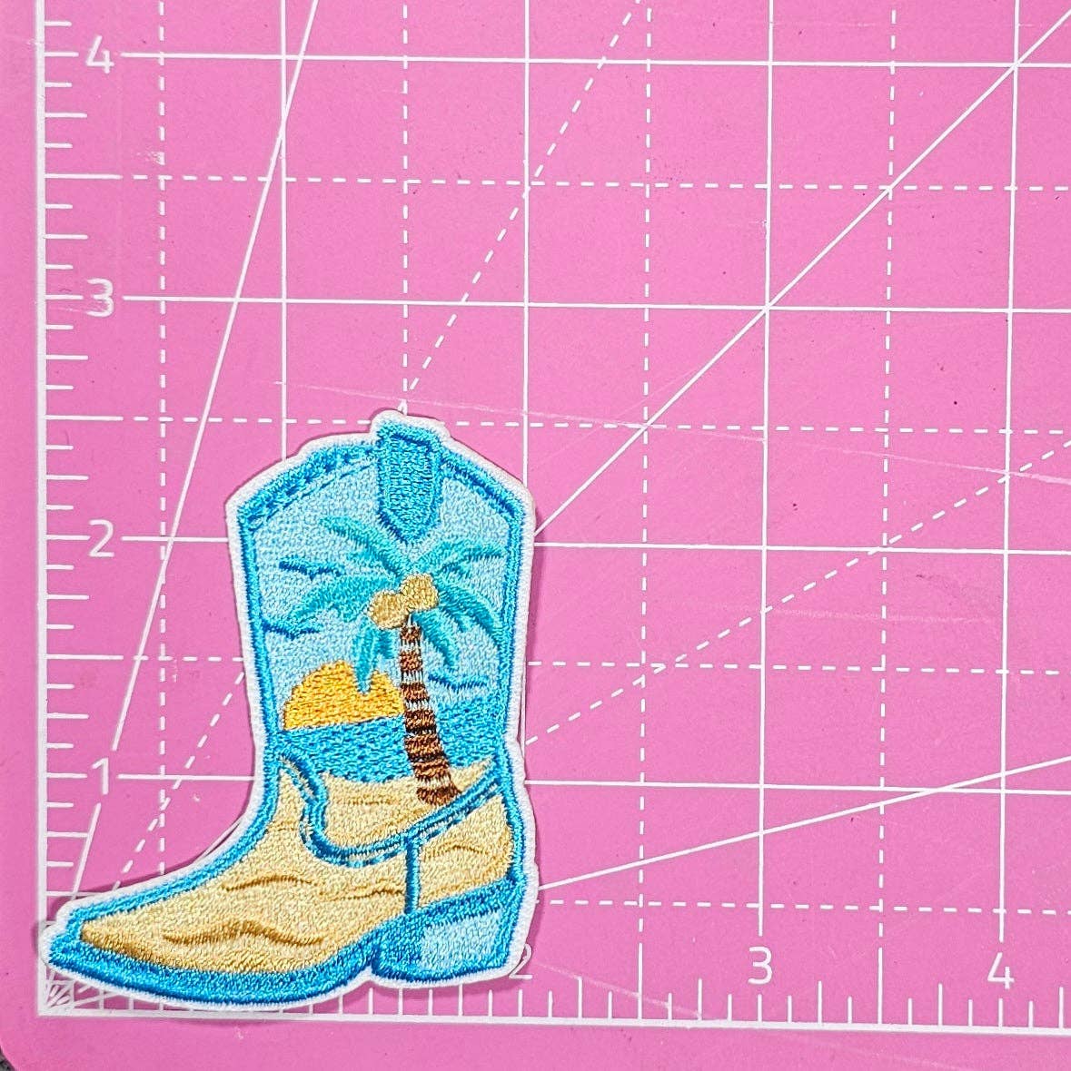 Tropical Beach Boot Embroidery Iron On Patch