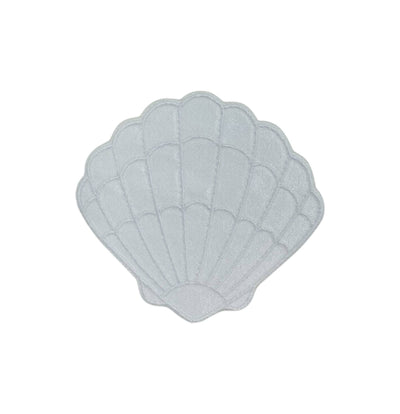 White Seashell, Embroidered, Iron on Patch