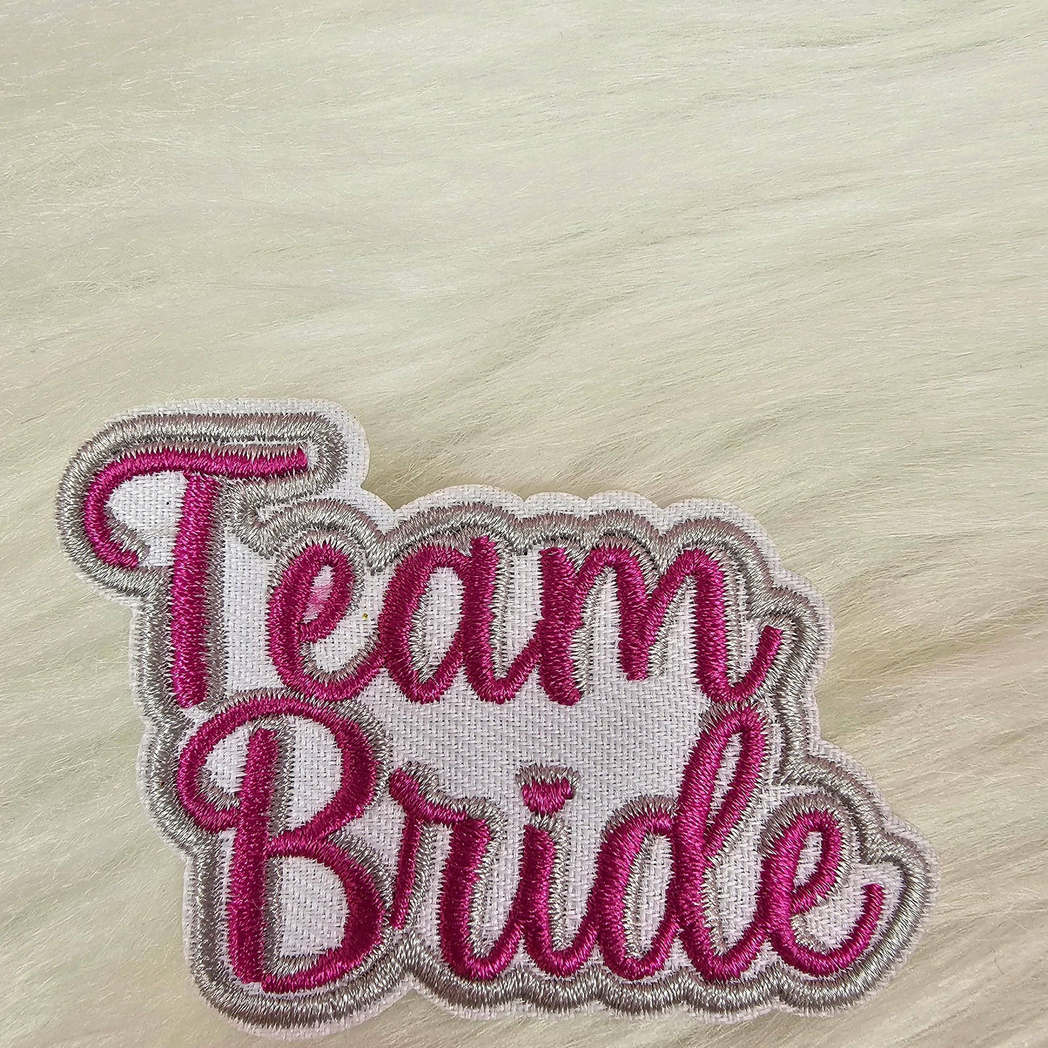 'Team Bride' Embroidery Iron On Patch