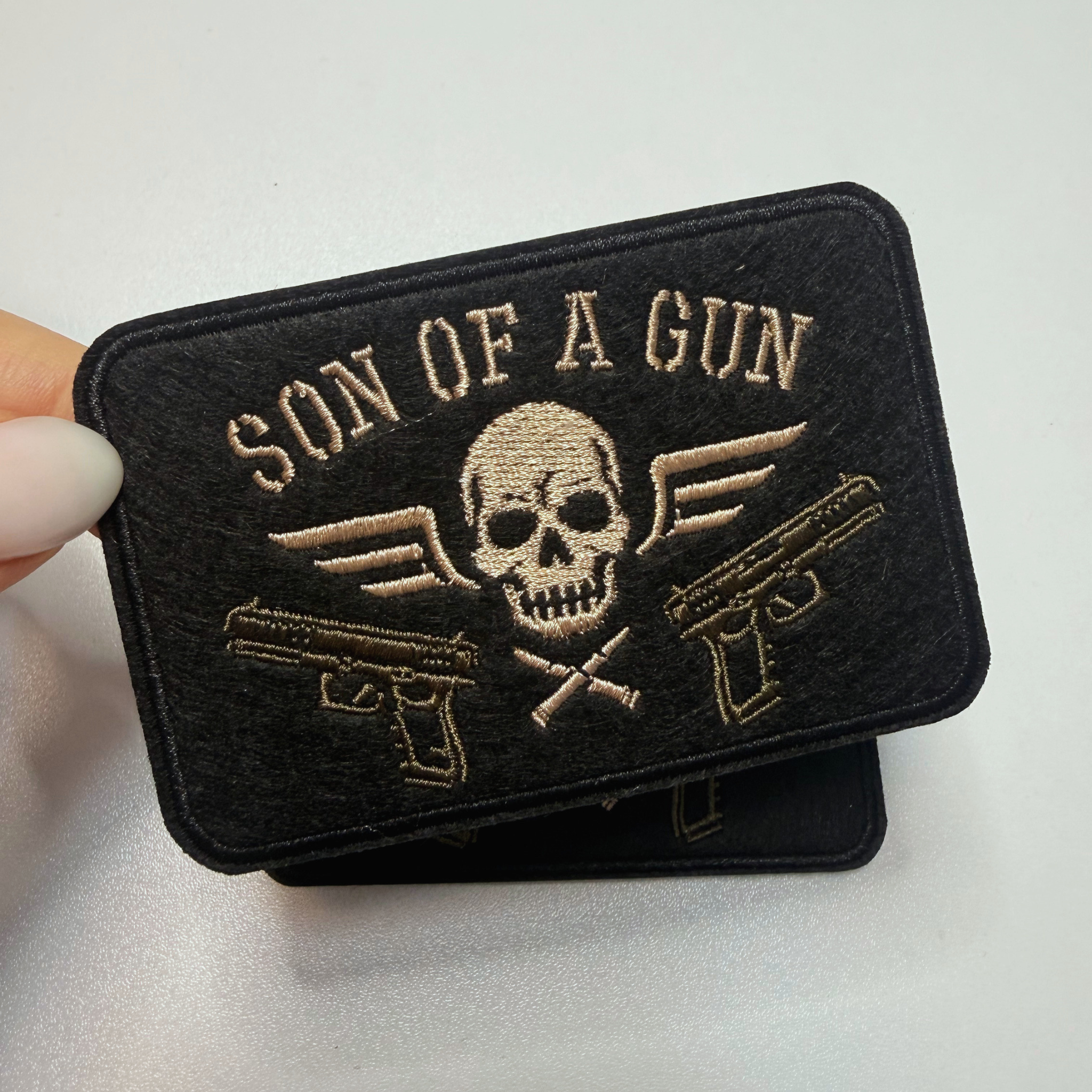 3.5" Sun of a Gun  -  Embroidered Hat Patch
