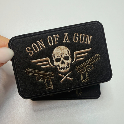3.5" Sun of a Gun  -  Embroidered Hat Patch