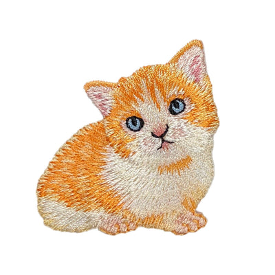 Orange Tabby Cat, Kitten, Embroidered, Iron on Patch
