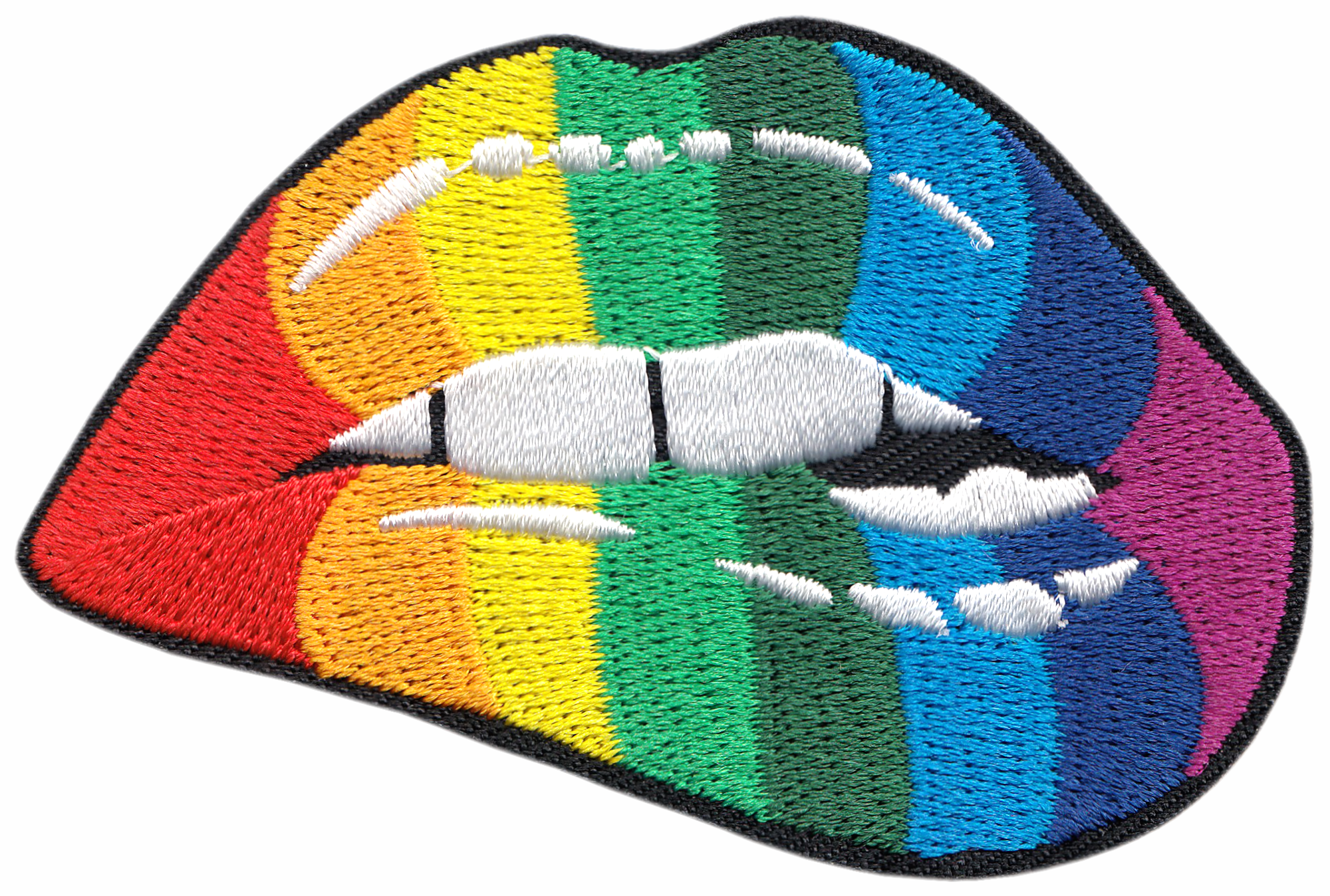 Patch - Rainbow Biting Lips - Gay Pride Rocky Horror LGBTQ+