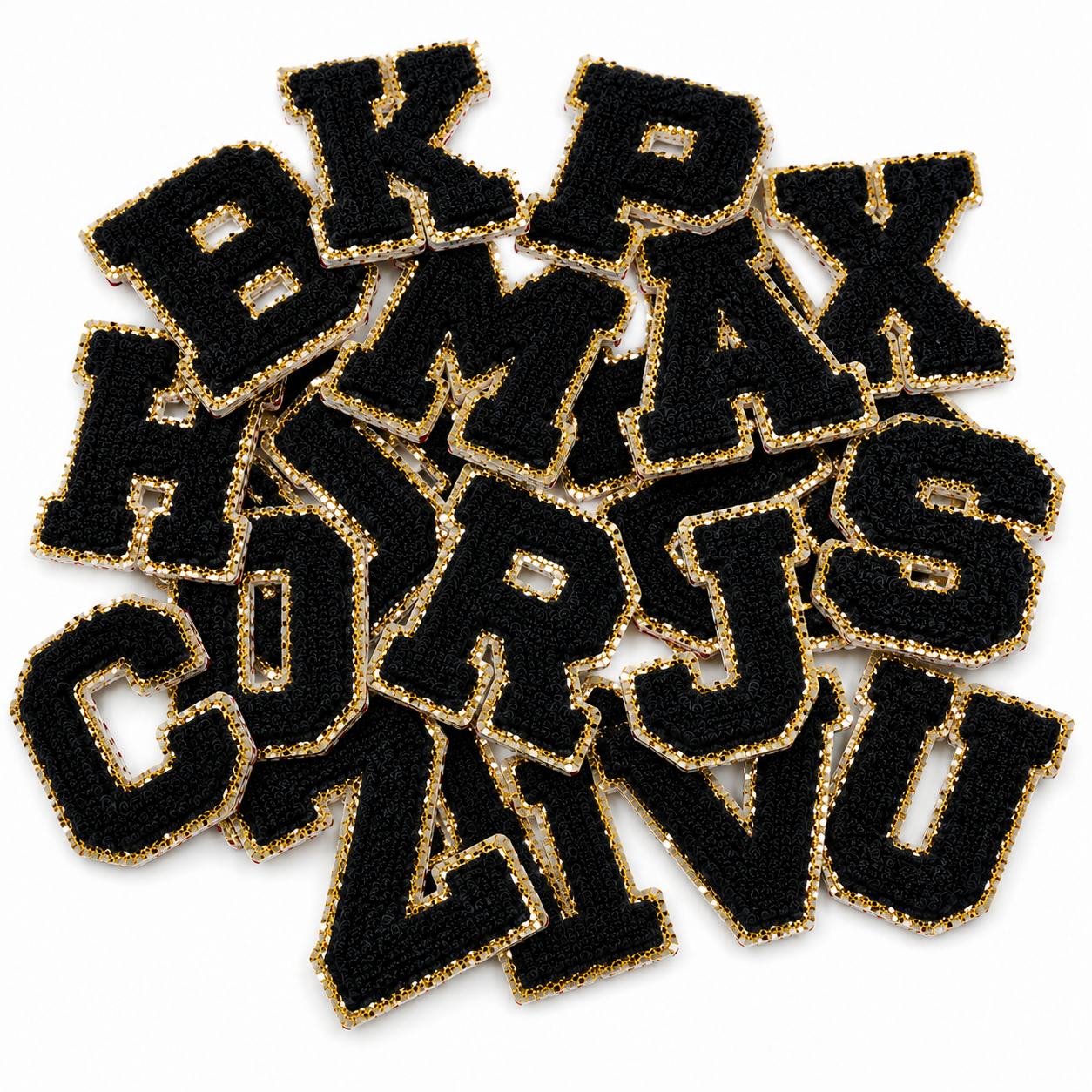2" BLACK Chenille Letters (Letters sold individually) -  HAT patch