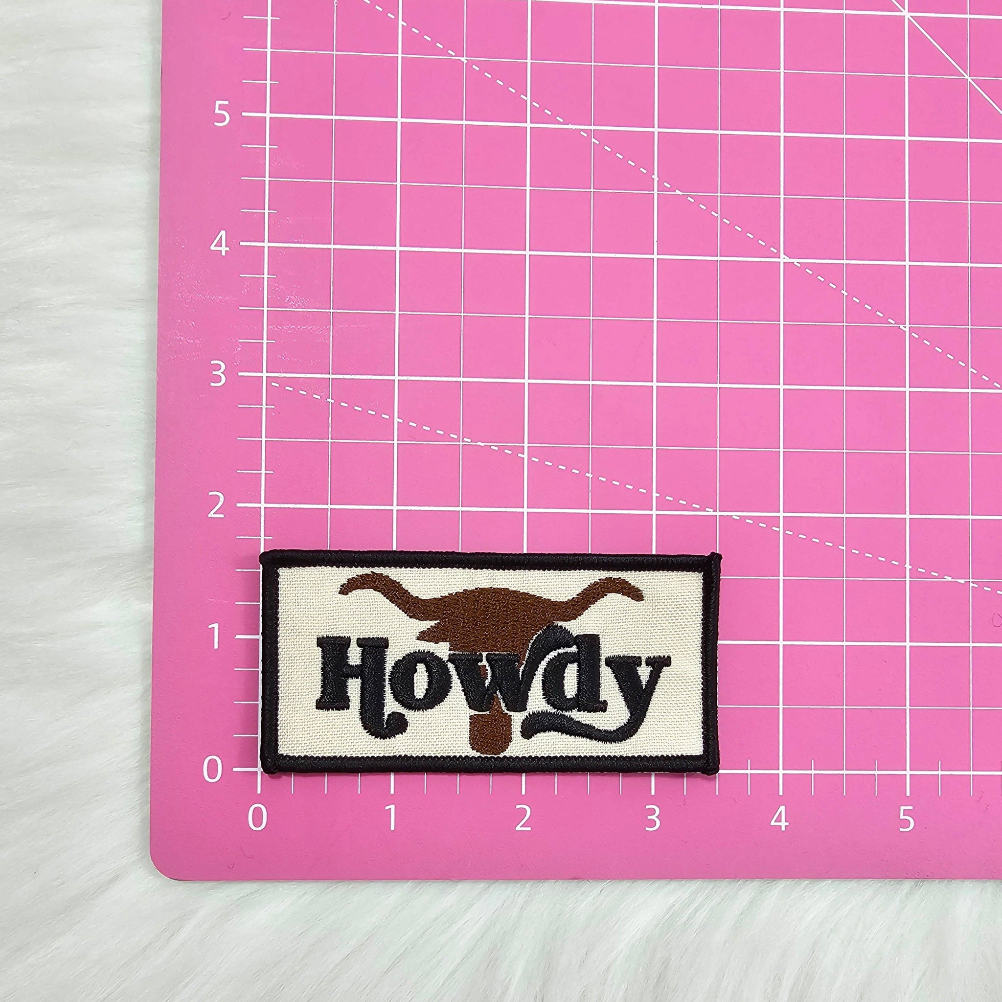Howdy Longhorn Bull Woven Embroidery Iron On Patch