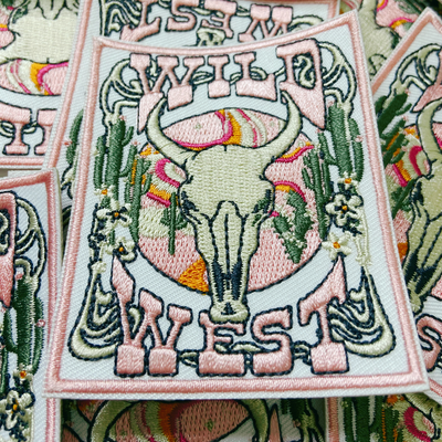 3"  WILD WEST -  Embroidered Hat Patch