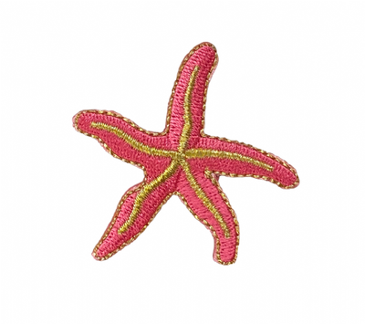 Starfish - Pink/Gold Embroidered Iron on Patch