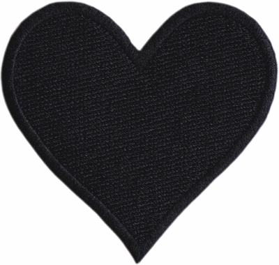 Patch - 2.88" Heart - Solid Colored - 11 Color Options