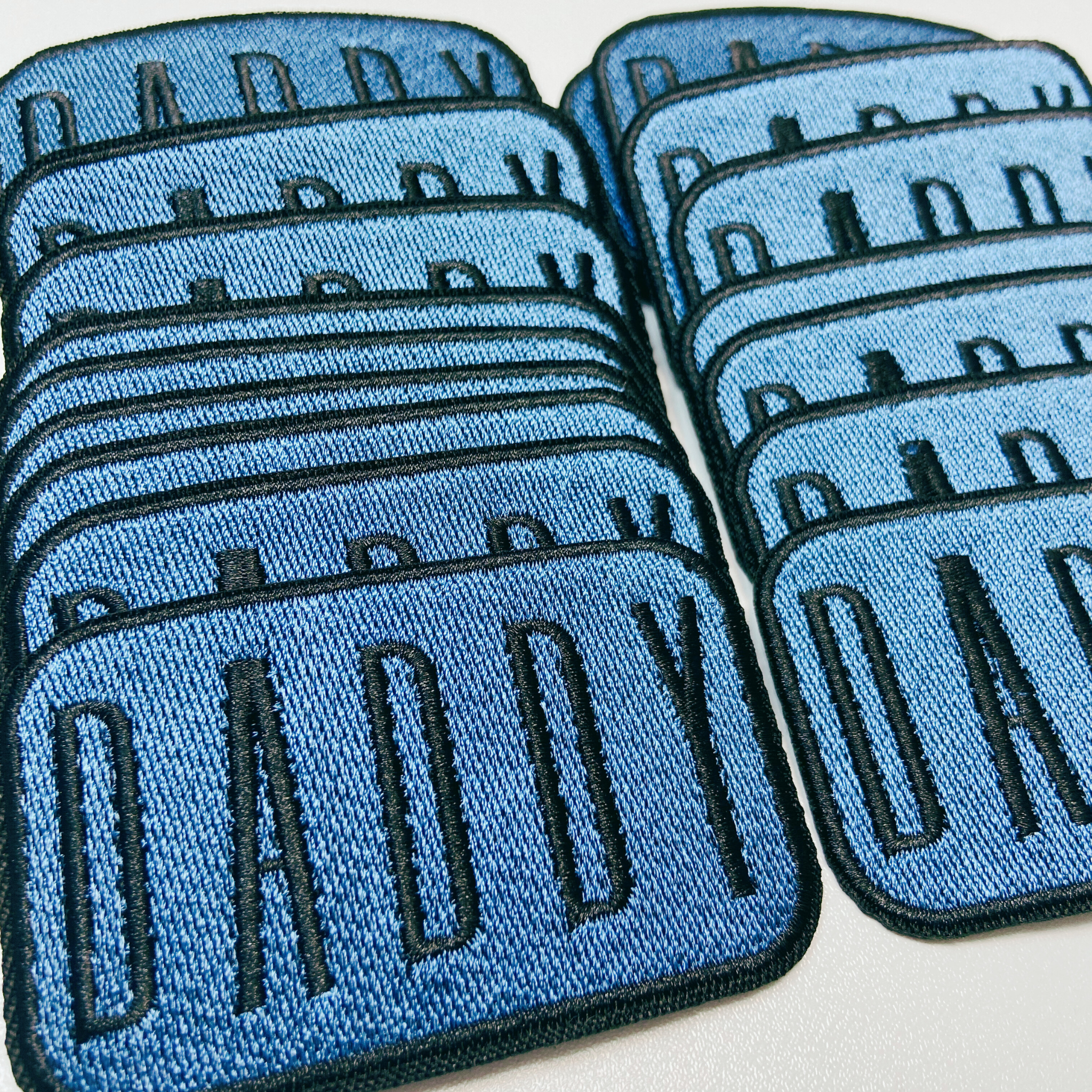 3" DADDY in Blue & BLACK-  Embroidered Hat Patch (NEW)