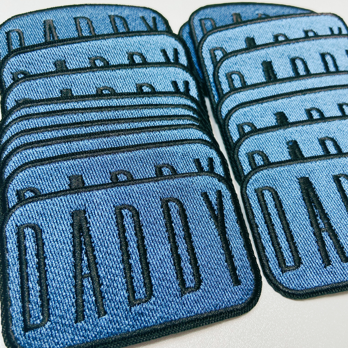 3" DADDY in Blue & BLACK-  Embroidered Hat Patch (NEW)