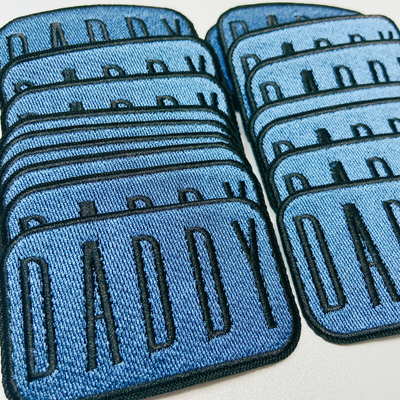 3" DADDY in Blue & BLACK-  Embroidered Hat Patch (NEW)