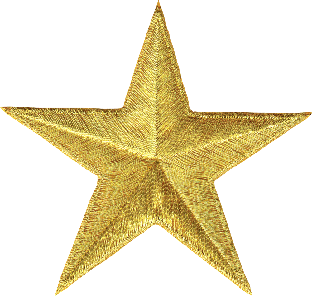 Patch - Star - 2.75 Inch - Gold