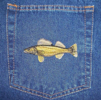 Walleye Fish, Embroidered, Iron on Patch