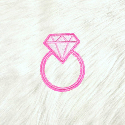 Pink Diamond Wedding Engagement Ring Embroidery Iron On Patch